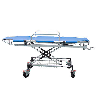 Cama de evacuação de cuidados médicos azul com construção resistente