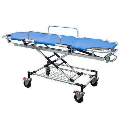 Cama de evacuação de cuidados médicos azul com construção resistente