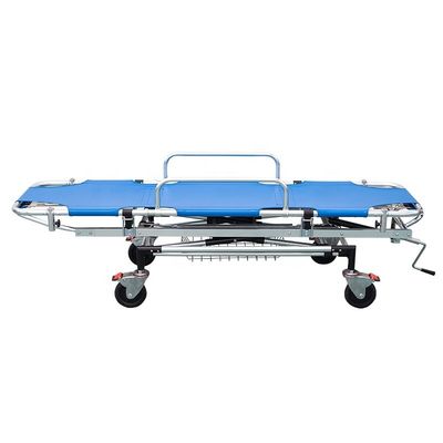 Cama de ambulância de emergência de alumínio azul para primeiros socorros