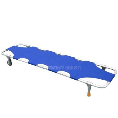Cama de primeiros socorros de liga de alumínio CE Cama de ambulância médica dobrável