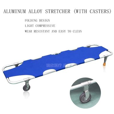 Cama de primeiros socorros de liga de alumínio CE Cama de ambulância médica dobrável